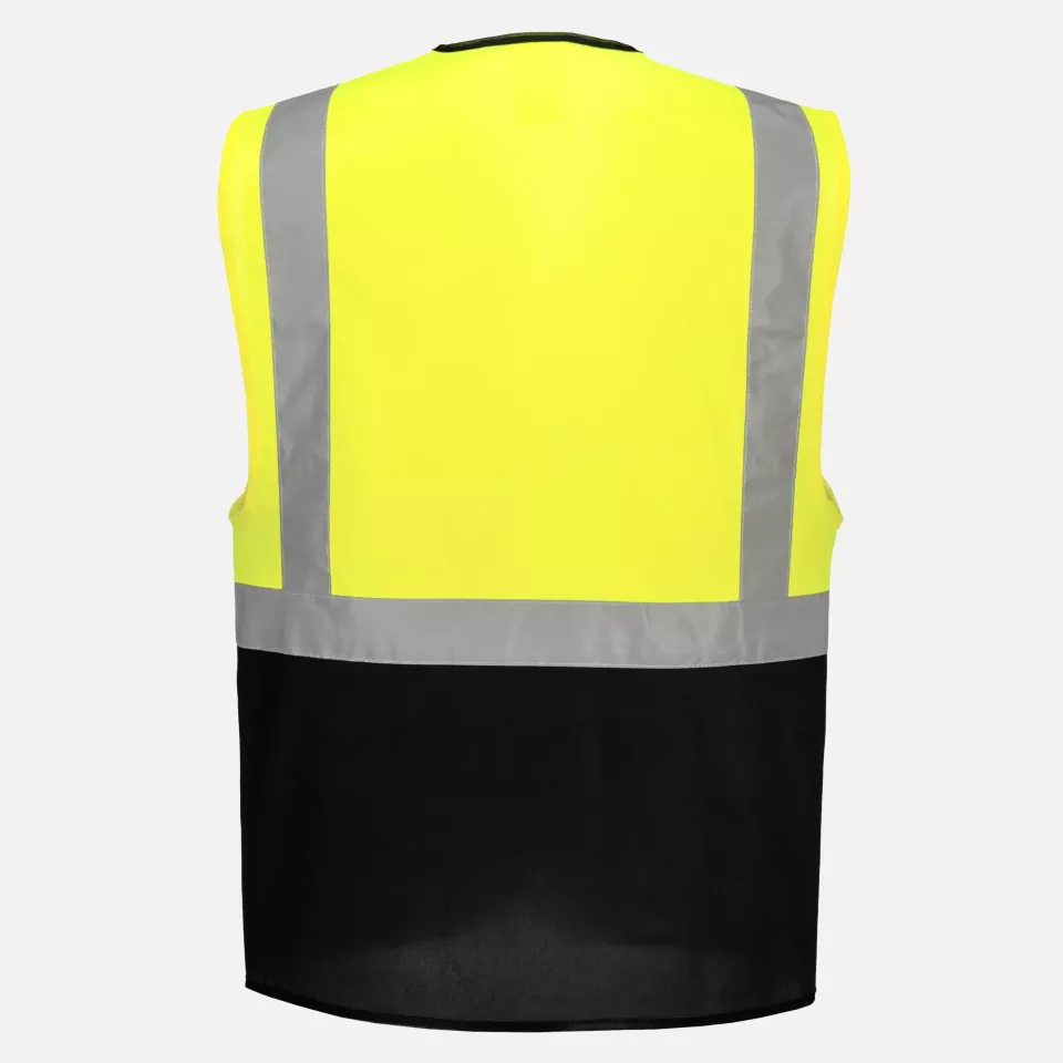Portwest C476YNR, Warsaw Hi-Vis Contrast Executive Vest, Yellow/Navy, image 4, gallery thumbnail