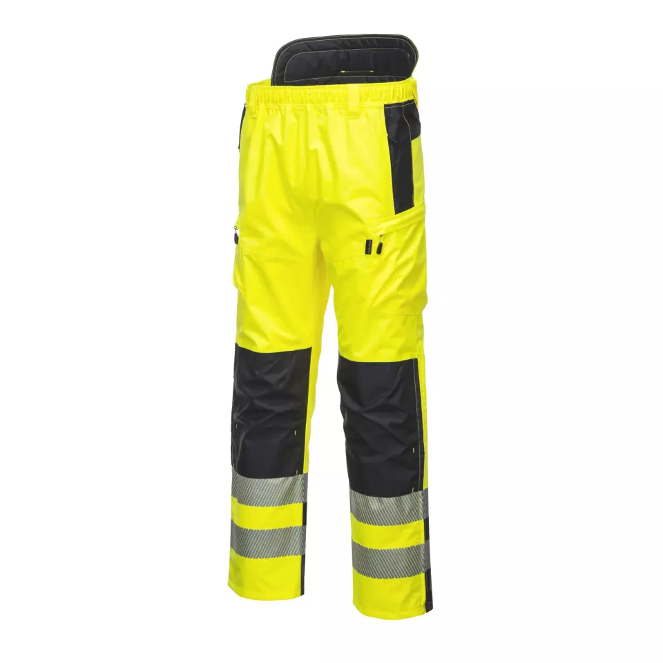 Portwest PW342YBR, PW3 Hi-Vis Extreme Rain Trousers, Yellow/Black, image 3, gallery thumbnail
