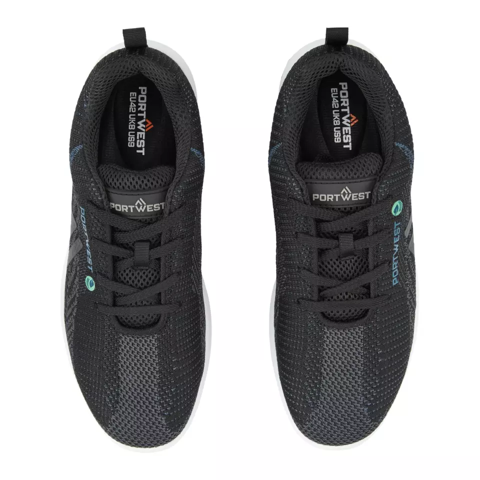 Portwest FC06BKB, Eco Fly Composite Trainer S1PS SR FO, Black/Blue, image 3, gallery thumbnail