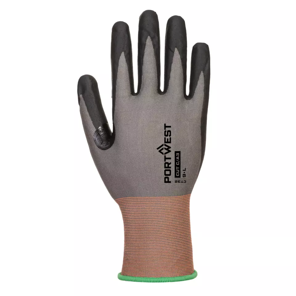 Portwest CT32G8R, CT Cut C18 Nitrile Glove, Grey/Black, image 1, gallery thumbnail