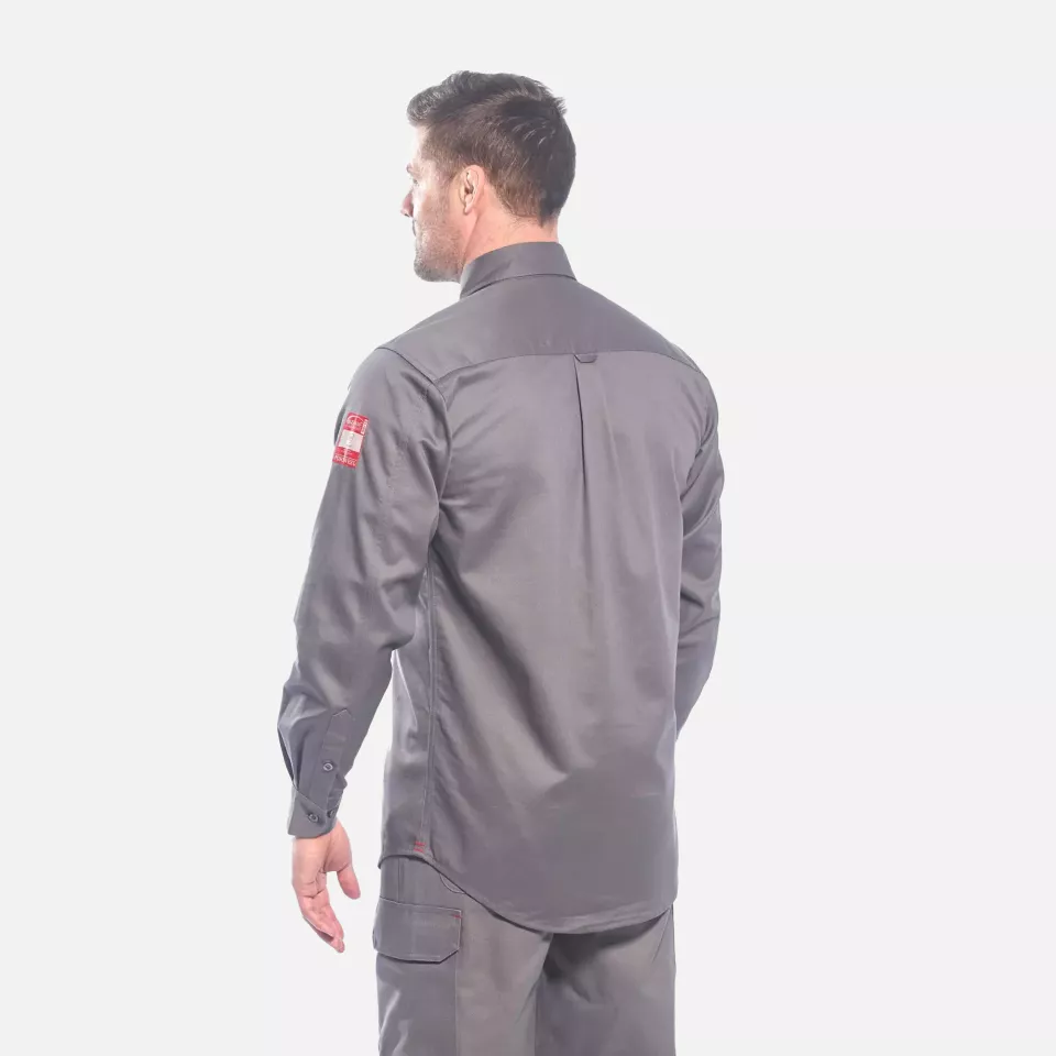 Portwest FR89GRR, Bizflame 88/12 FR Work Shirt, Grey, image 4, gallery thumbnail