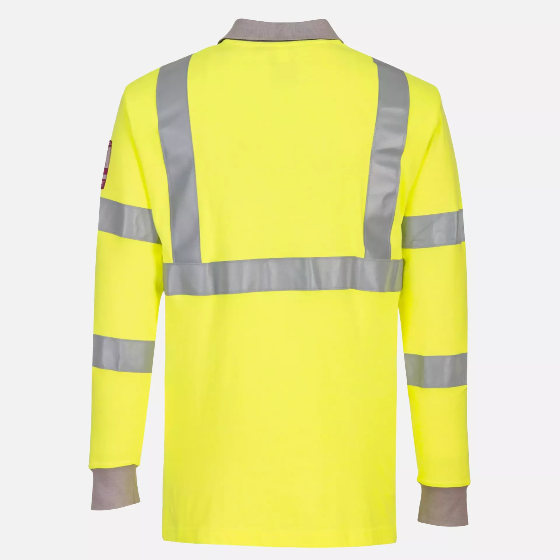 Portwest FR77YER, Modaflame Knit Hi-Vis Anti-Static FR Long Sleeve Polo Shirt, Yellow, image 2