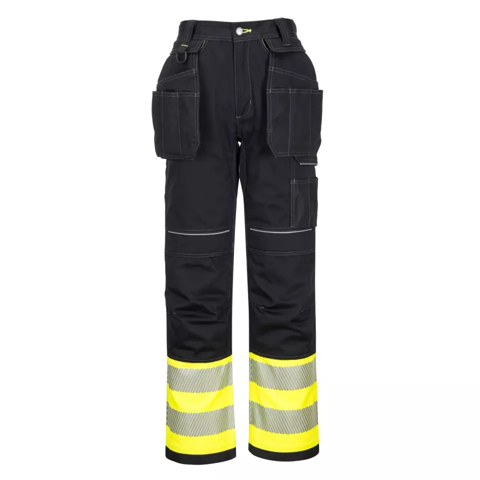 Portwest PW307YBR, PW3 Hi-Vis Class 1 Holster Pocket Trousers, Yellow/Black