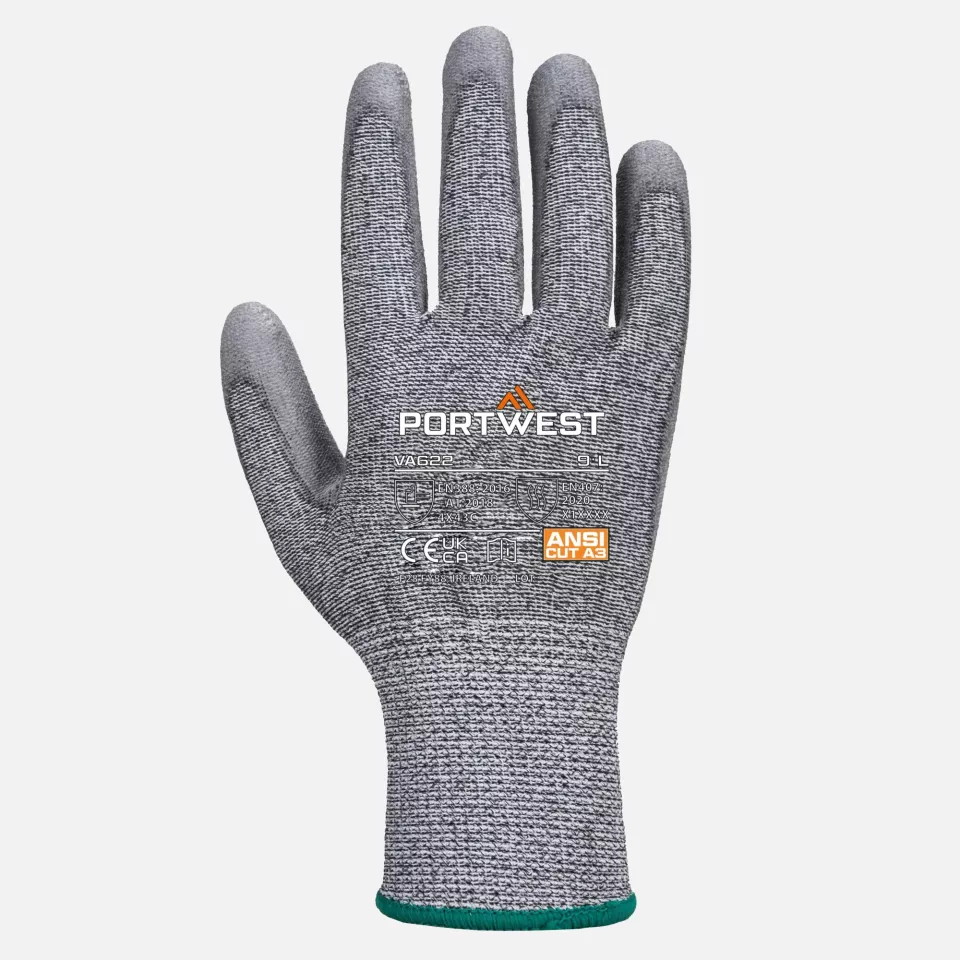 Portwest VA622G7R, Vending MR Cut PU Palm Glove, Grey, image 1, gallery thumbnail
