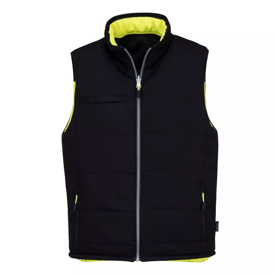 Portwest PW374YBR, PW3 Hi-Vis Reversible Bodywarmer, Yellow/Black, image 6, gallery thumbnail