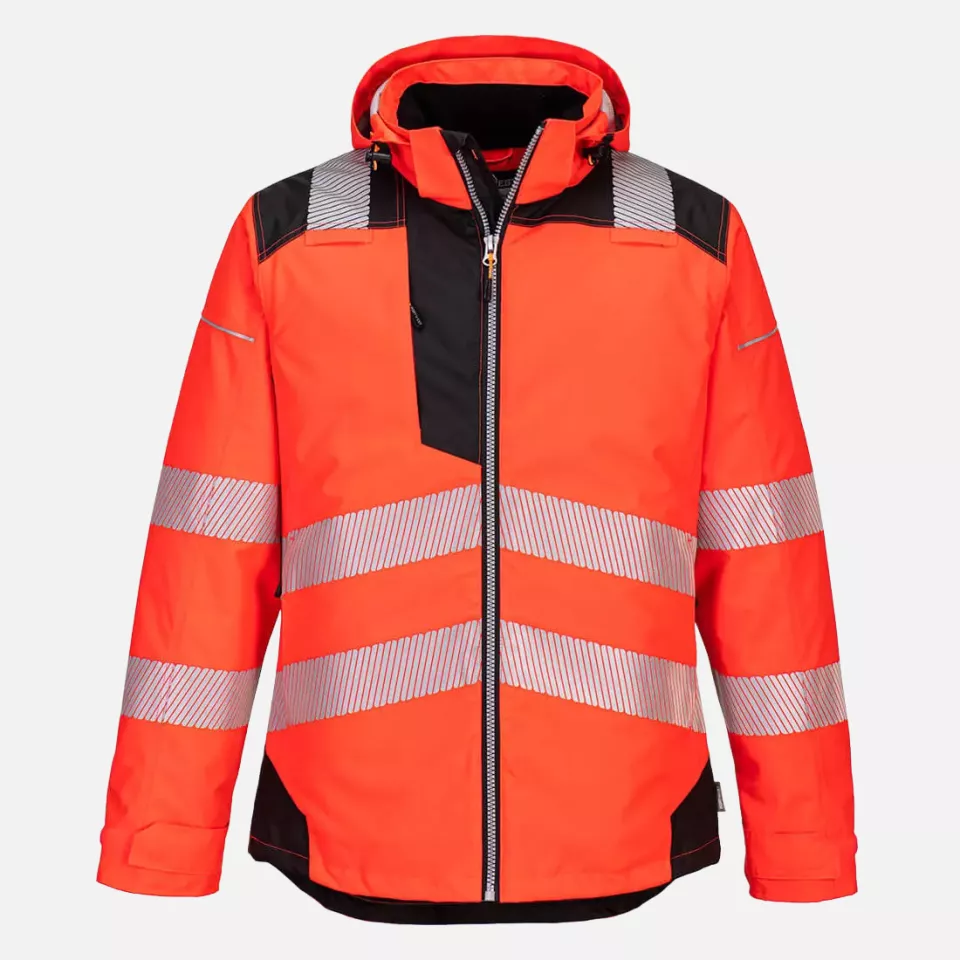 Portwest T400RBK, PW3 Hi-Vis Winterjacke, Rot/Schwarz, image 1, gallery thumbnail