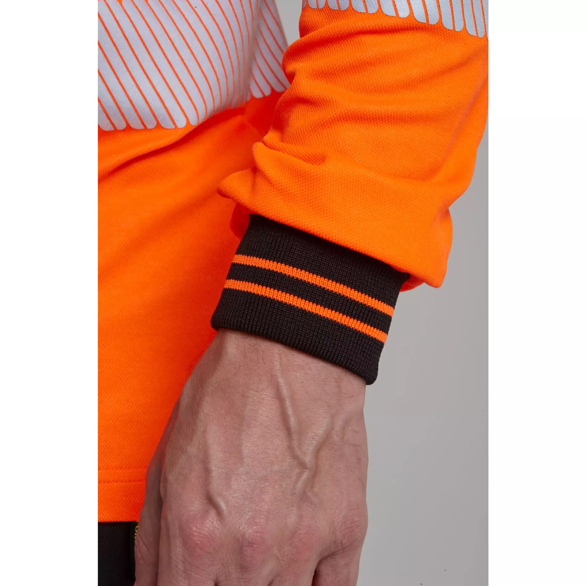 Portwest T185OBR, PW3 Hi-Vis Cotton Comfort T-Shirt L/S, Orange/Black, image 4