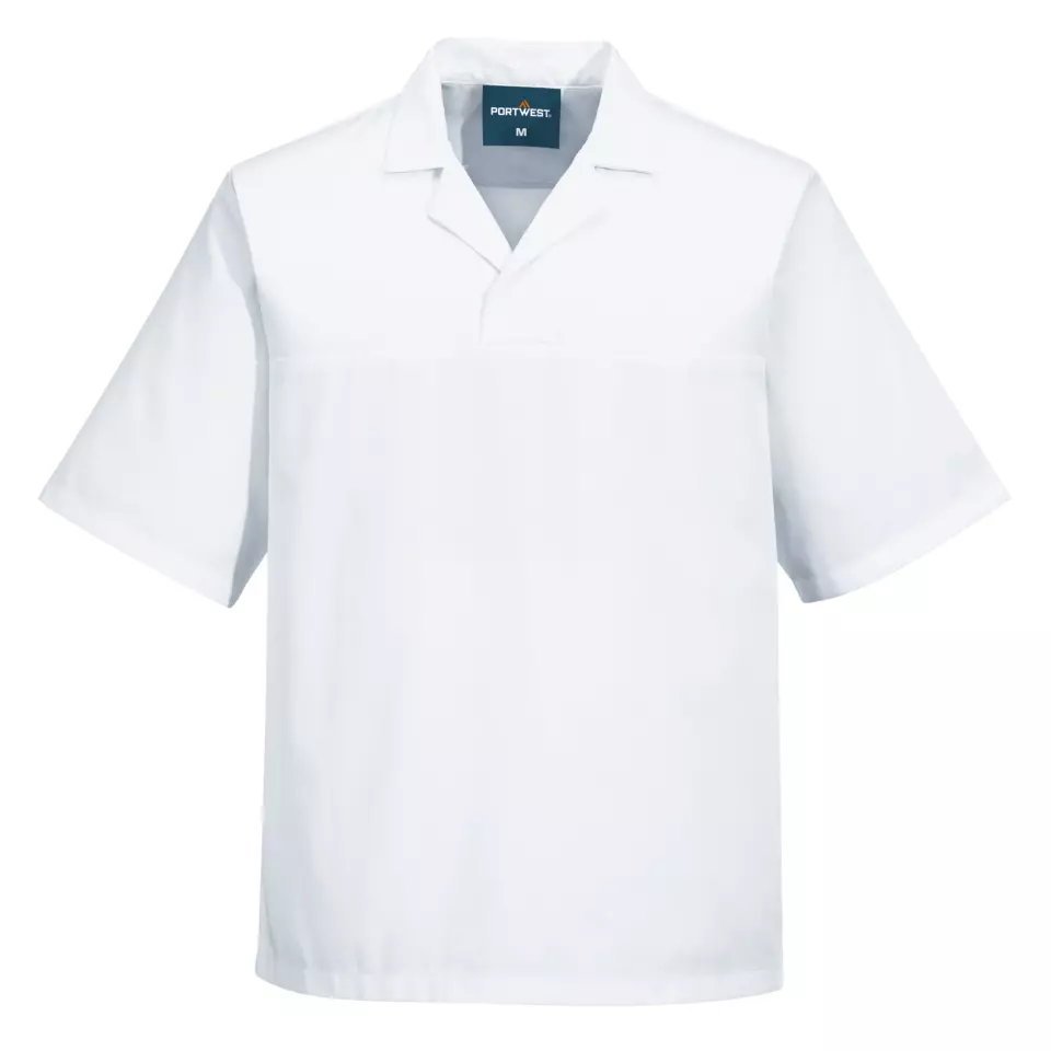 Portwest 2209WHR, Baker's No Pocket Shirt S/S, White, image 1, gallery thumbnail