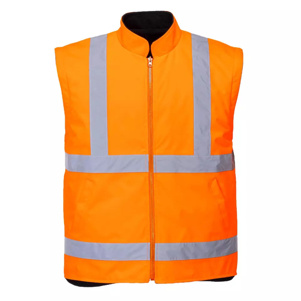 Portwest S766ONR, Hi-Vis 5-in-1 Contrast Essential Jacket, Orange/Navy, image 5, gallery thumbnail
