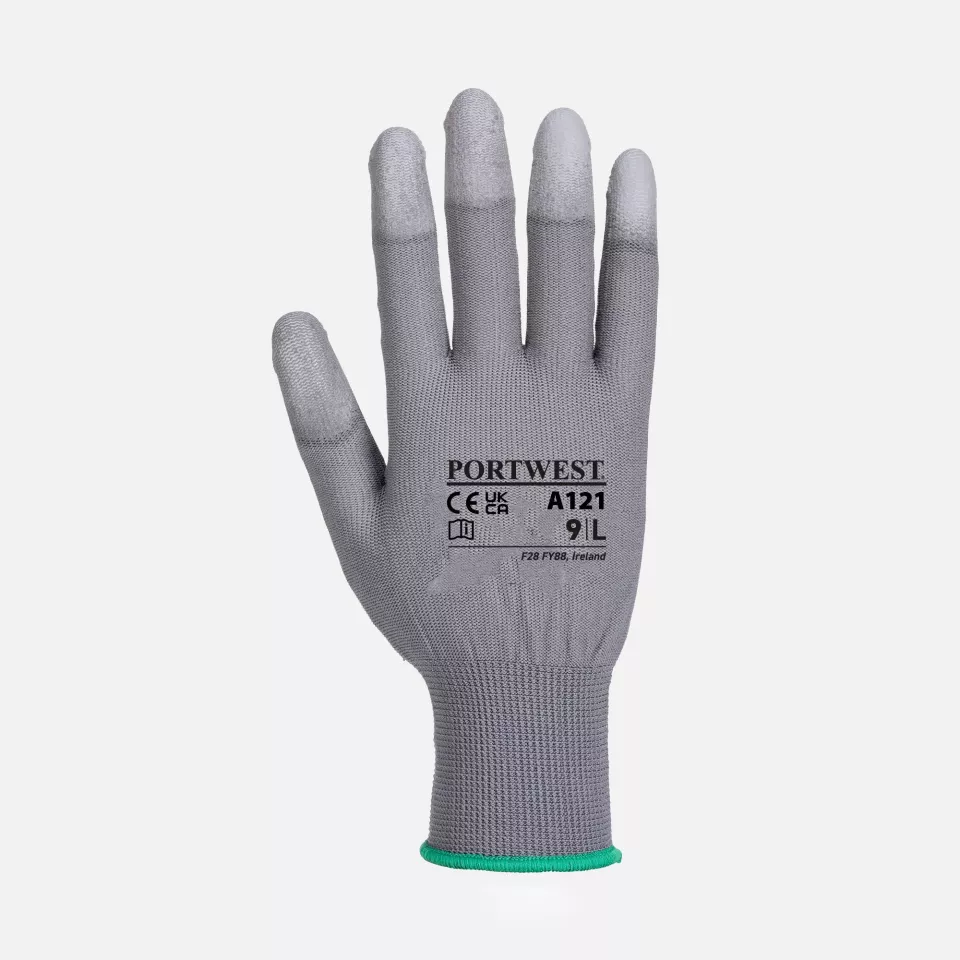 Portwest A121GRR, PU Fingertip Glove, Grey, image 2, gallery thumbnail