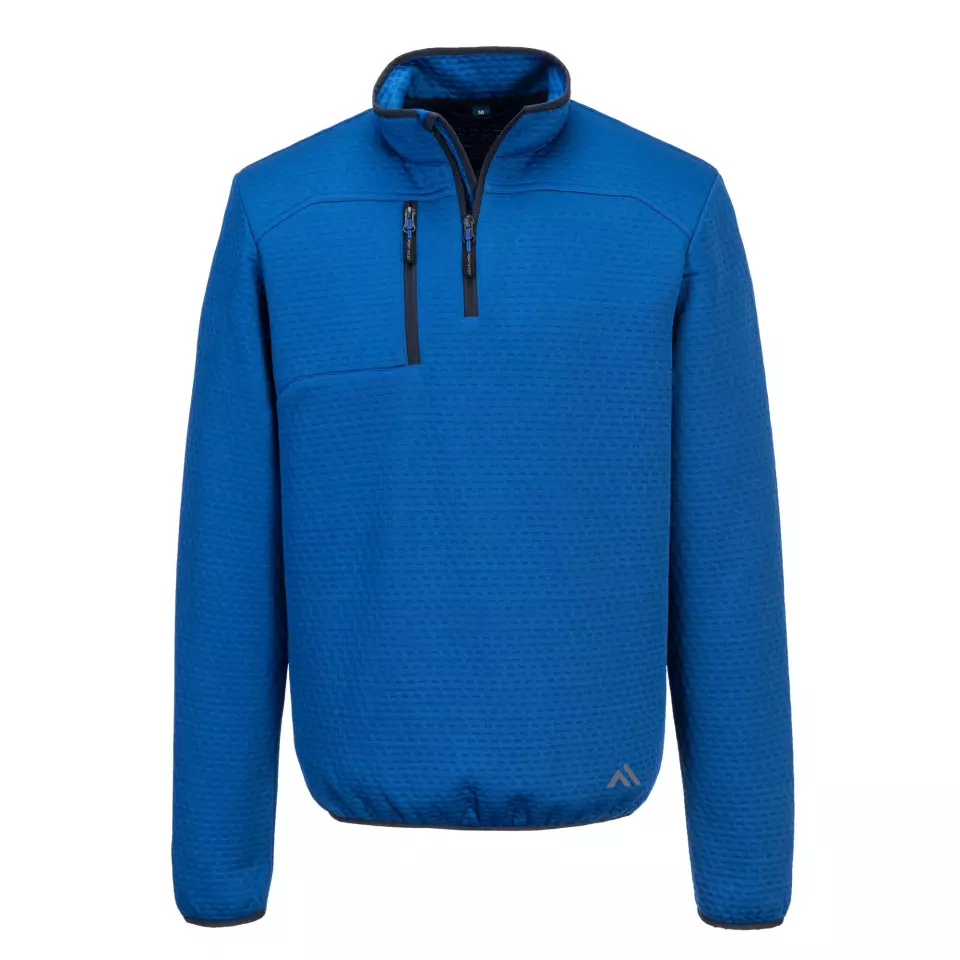 Portwest KX376QBR, KX3 Textured 1/4 Zip Sweatshirt, Quartz Blue, image 1, gallery thumbnail