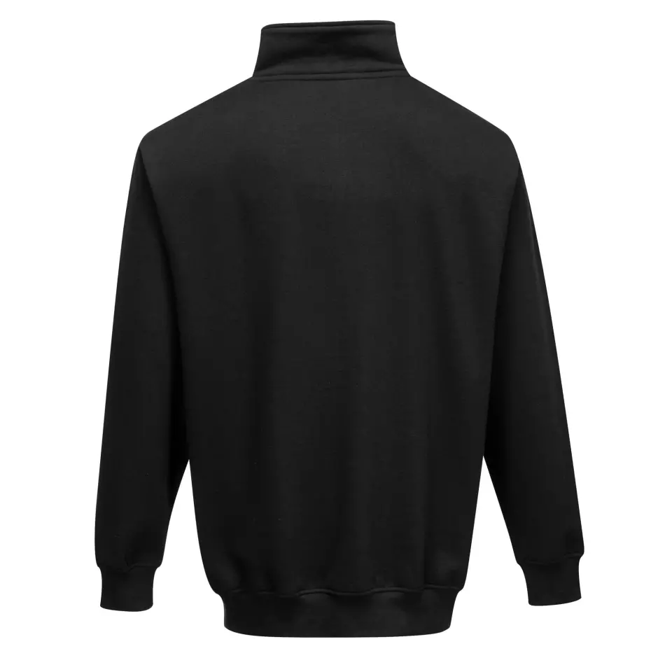 Portwest B309BKR, Sorrento Zip Neck Sweatshirt, Black, image 2, gallery thumbnail