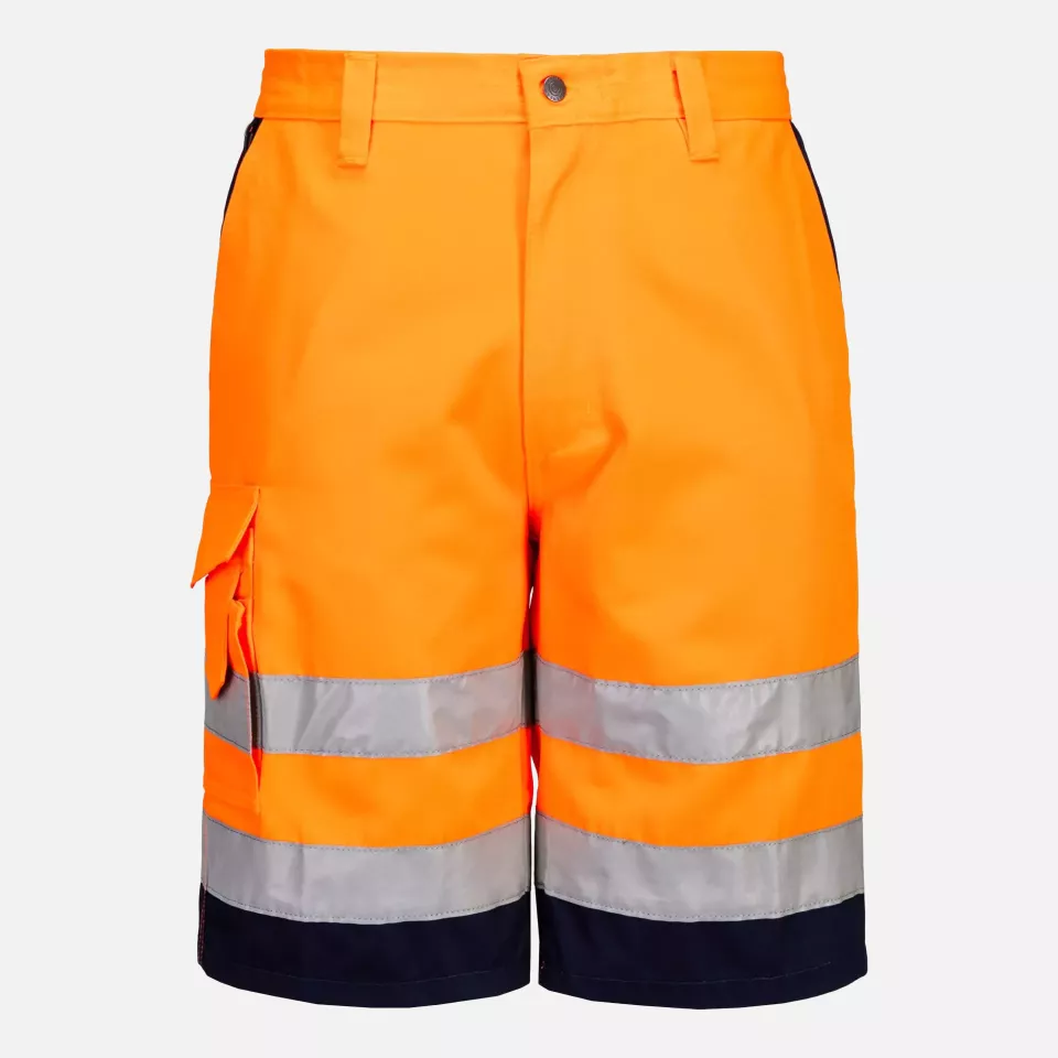 Portwest E043ONR, Hi-Vis Contrast Shorts, Orange/Navy, image 1, gallery thumbnail