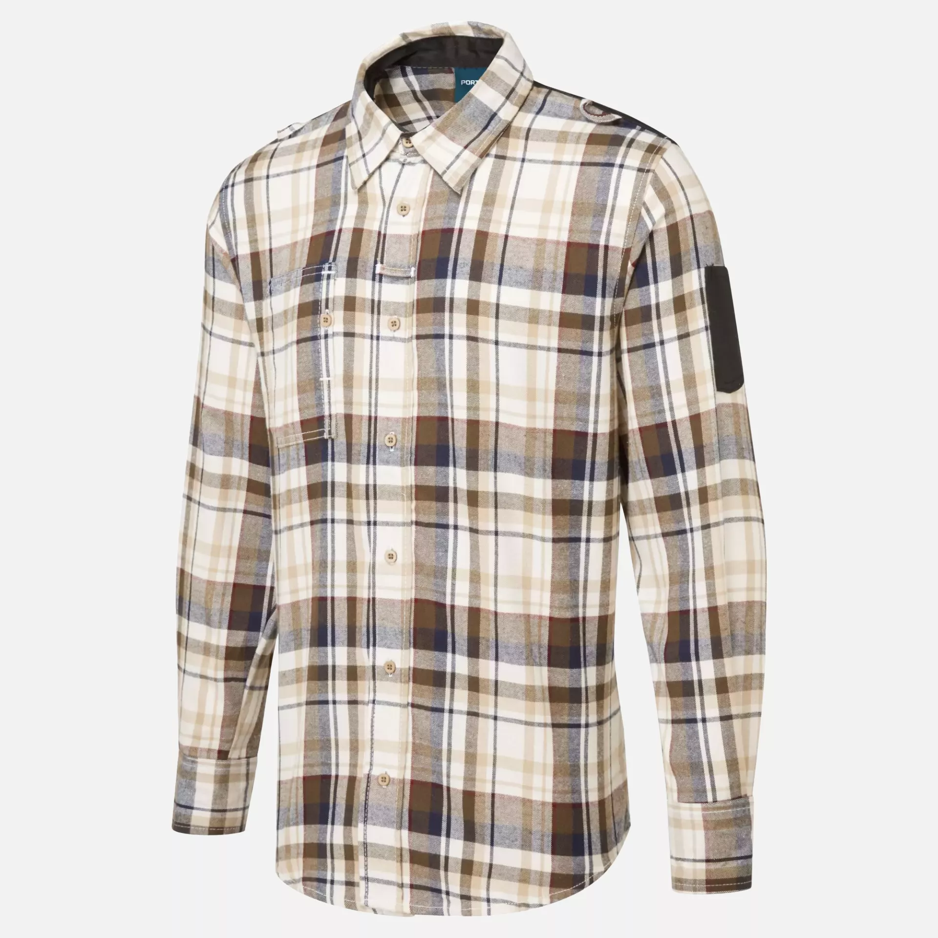 Portwest KX370BRC, KX3 Check Work Shirt, Brown Check, image 4