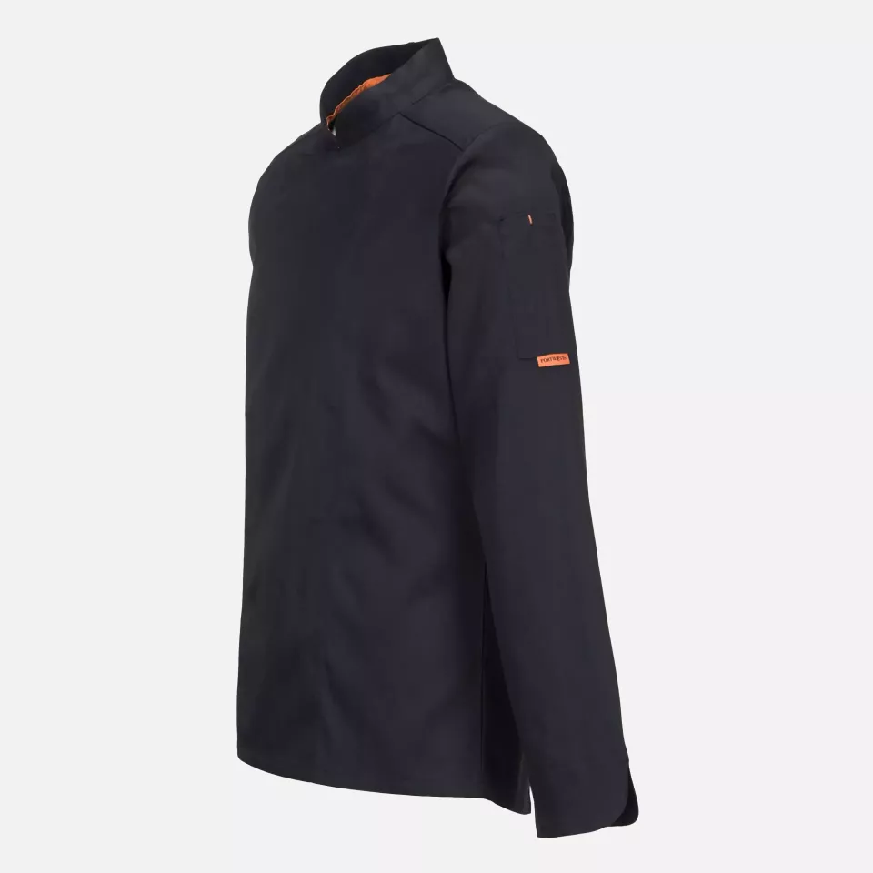 Portwest C846BKR, Chef's MeshAir Pro Stretch Jacket L/S, Black, image 3, gallery thumbnail