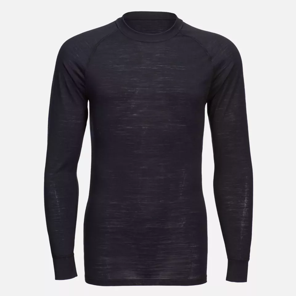 Portwest B183BKR, Merino Wool Crewneck Baselayer Top, Black, image 1, gallery thumbnail