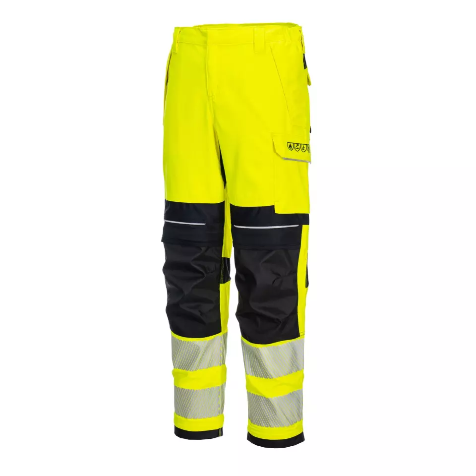 Portwest FR409YBR, PW3 FR Modaflame Hi-Vis Women's Work Trousers, Yellow/Black, image 4, gallery thumbnail