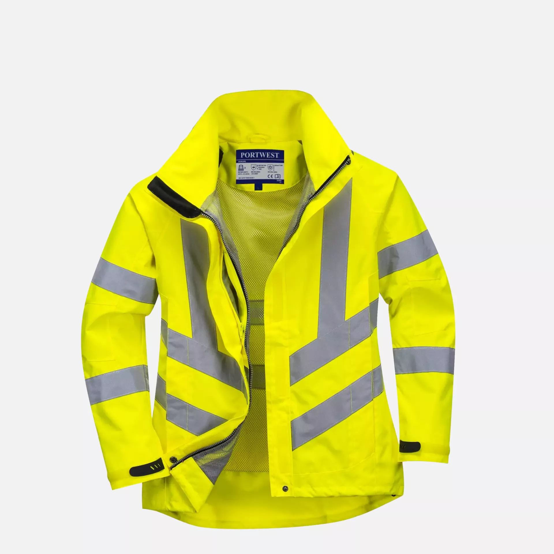 Portwest LW70YER, Hi-Vis Women's Breathable Rain Jacket, Yellow, image 3