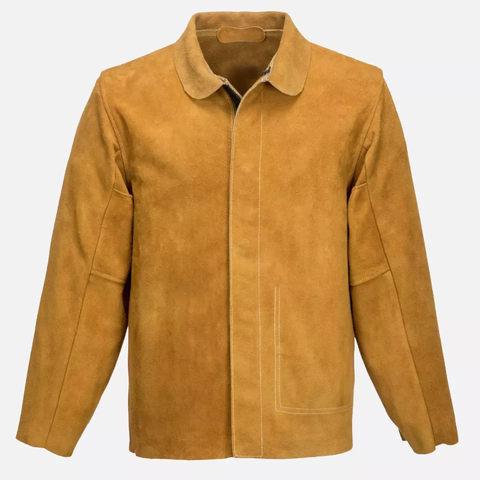 Portwest SW34TAR, FR Leather Welding Jacket, Tan, image 1, gallery thumbnail