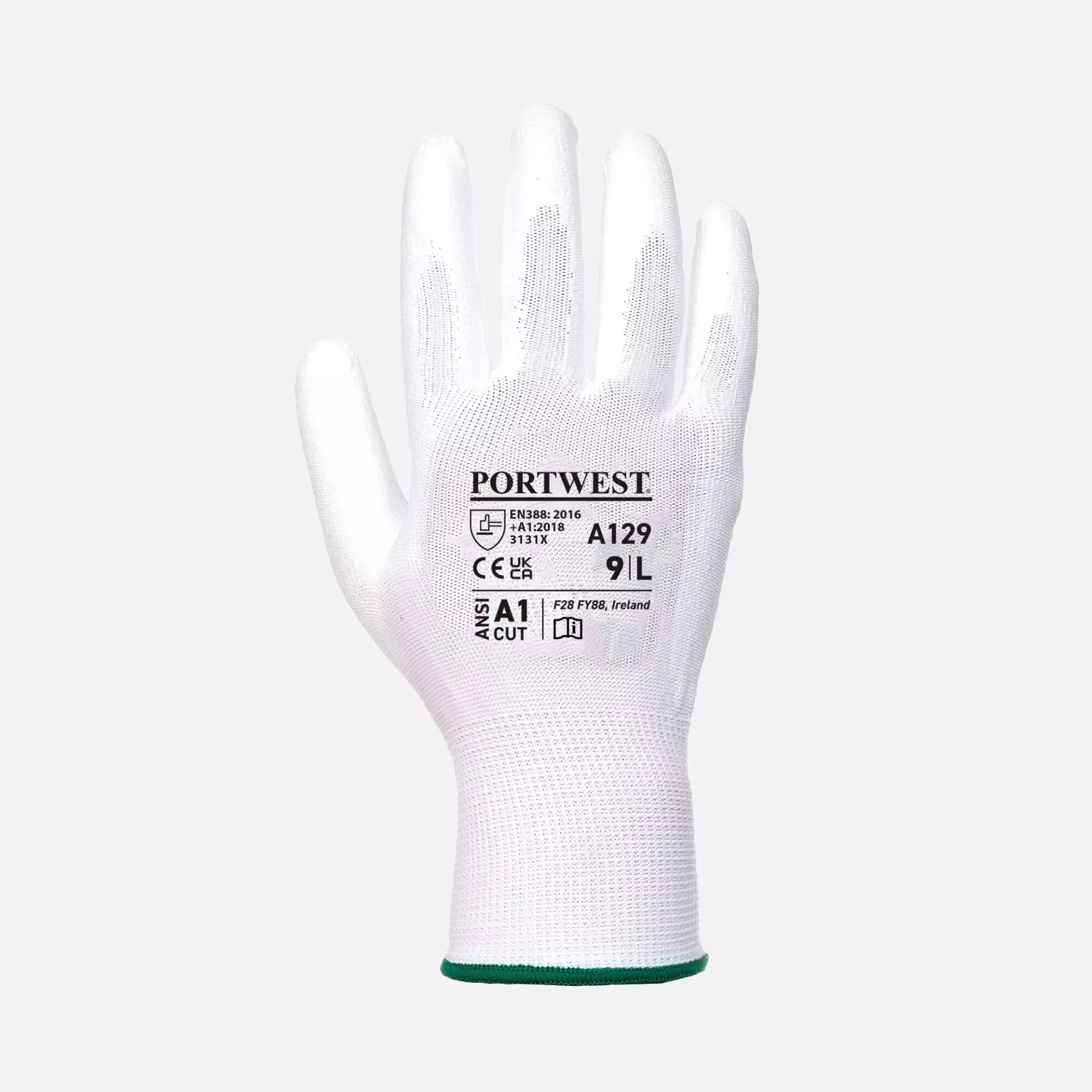 Portwest A129WHR, PU Palm Glove - Carton, White, image 2