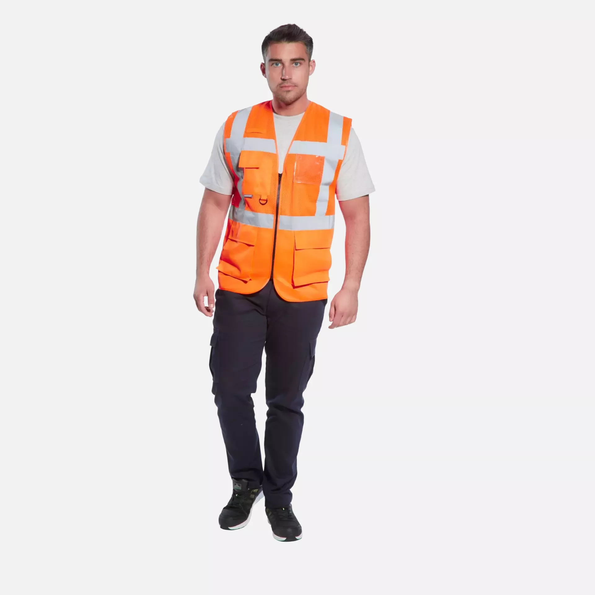 Portwest C496ORR, Madrid Hi-Vis Executive Weste mit Netzeinsatz, Orange, image 3