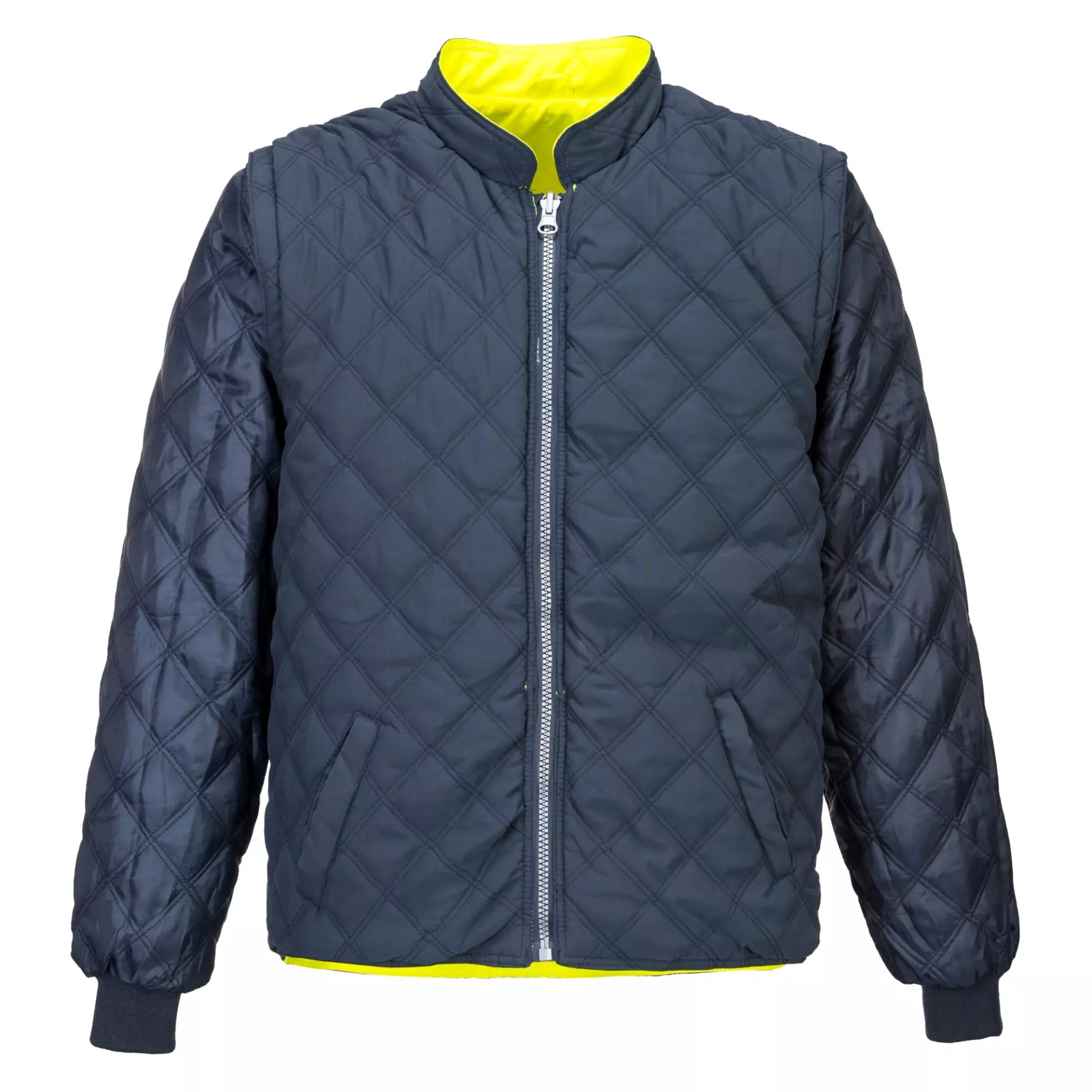 Portwest S769YNR, Hi-Vis Breathable 2-in-1 Contrast Reversible Jacket, Yellow/Navy, image 2