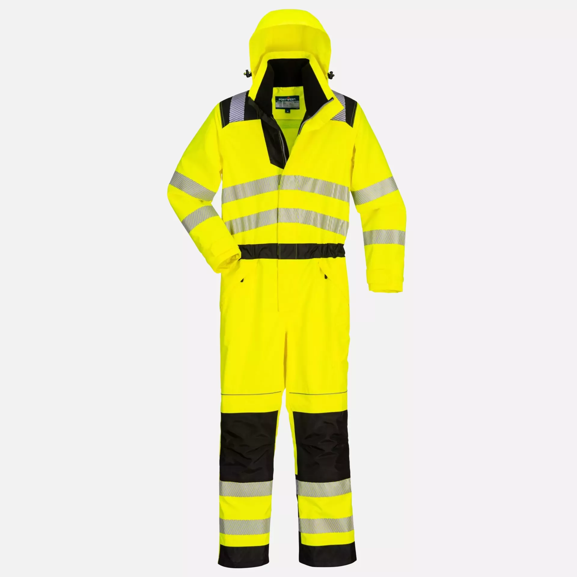 Portwest PW355YBR, PW3 Hi-Vis Rain Coverall, Yellow/Black, image 3