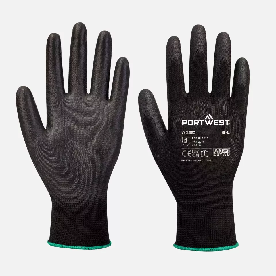 Portwest A120BKR, PU-Handschuhe, Schwarz, image 1, gallery thumbnail