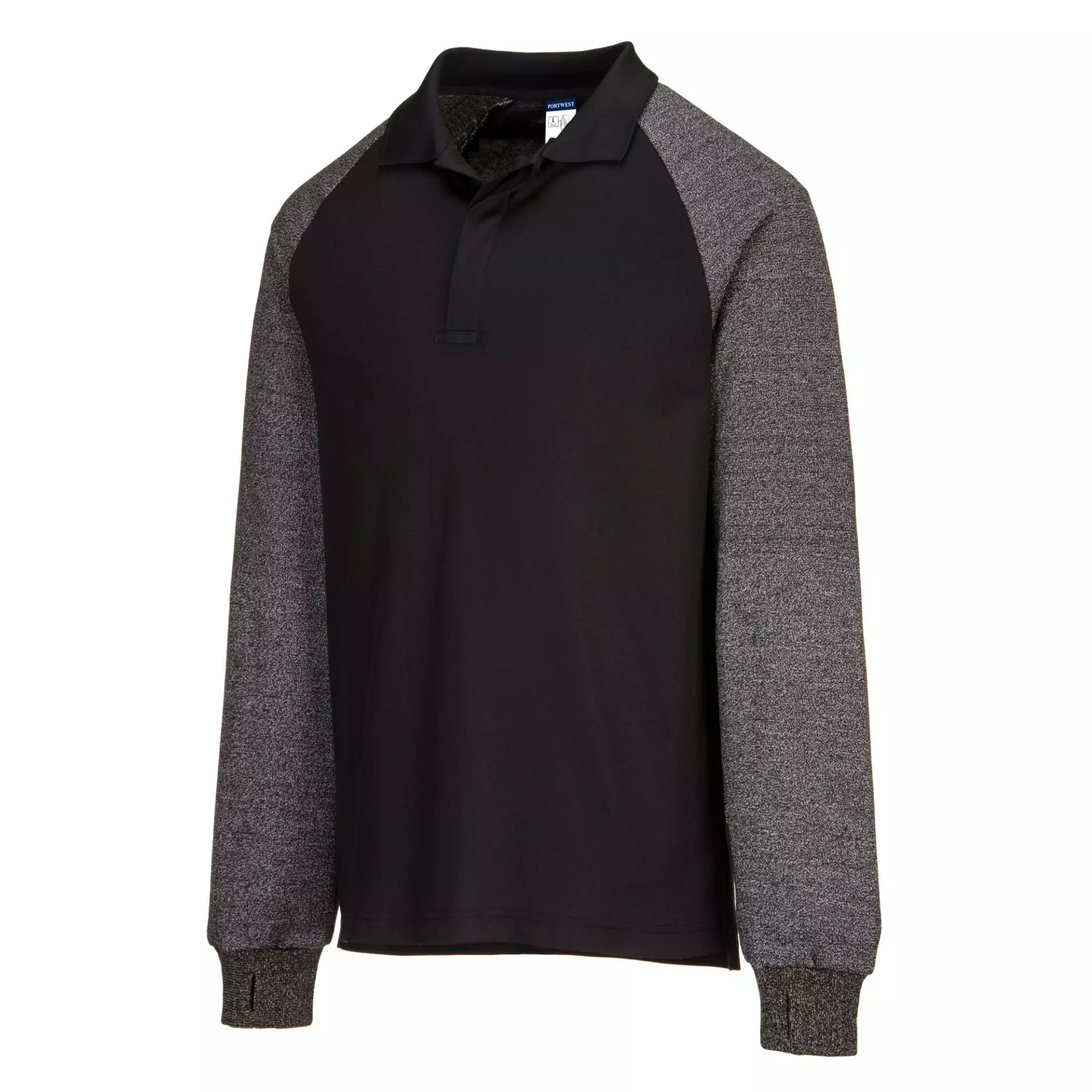 Portwest CR15BKR, Polo Shirt with Cut Resistant Sleeves, Black, image 2