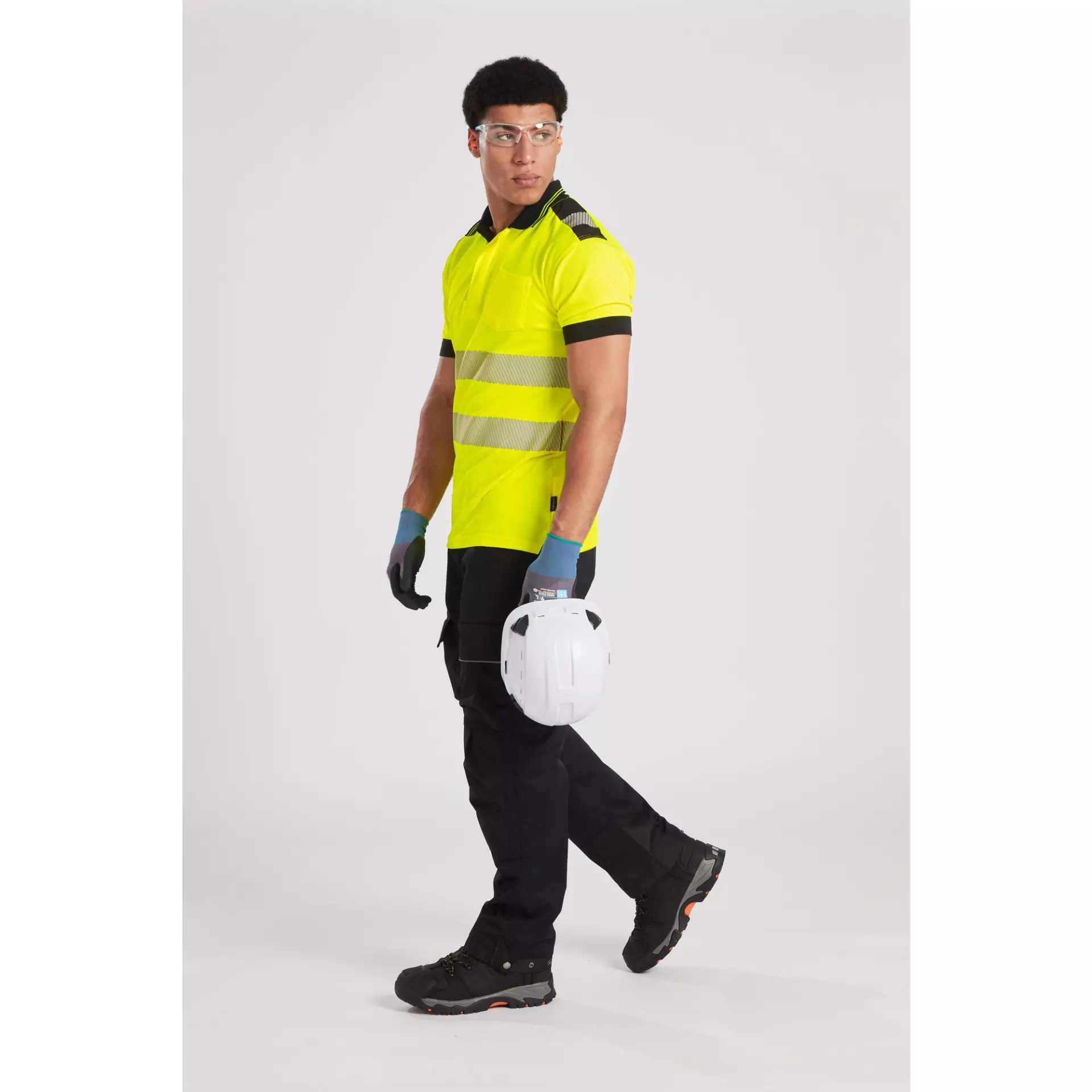 Portwest T180YBR, PW3 Hi-Vis Cotton Comfort Polo Shirt S/S, Yellow/Black, image 7