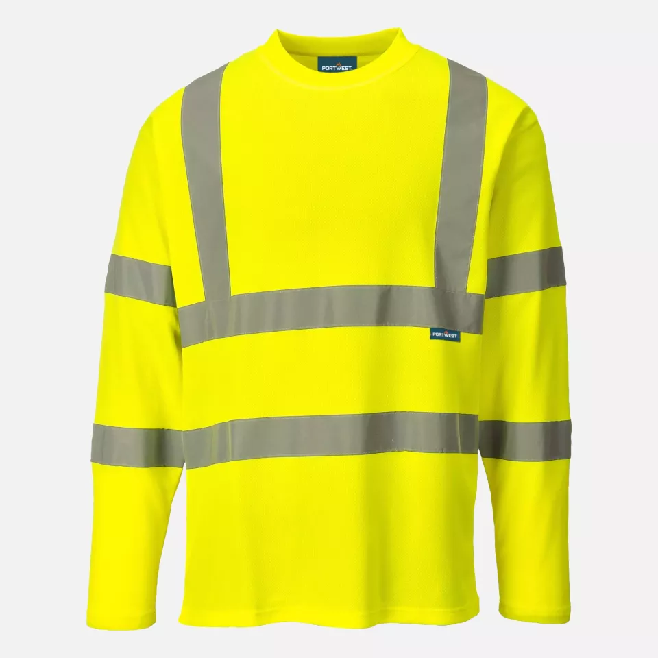 Portwest S278YER, Hi-Vis Cotton Comfort T-Shirt L/S, Yellow, image 1, gallery thumbnail