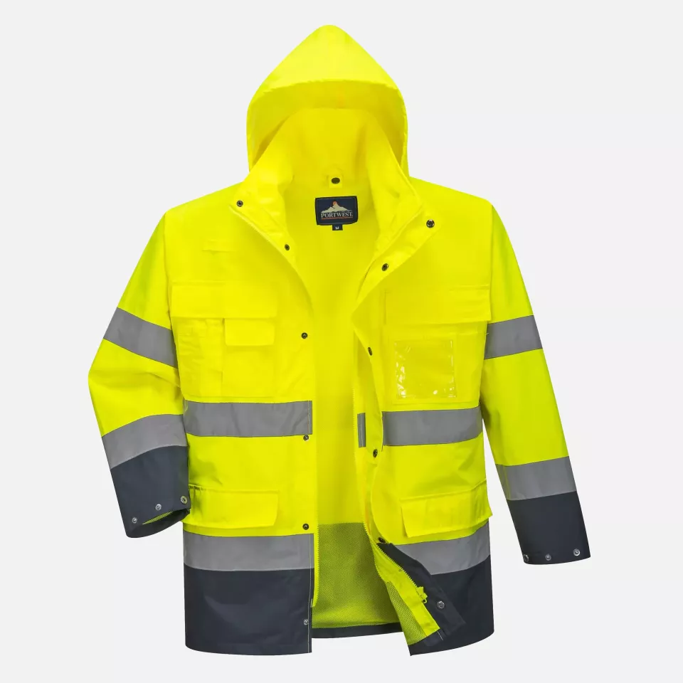 Portwest S162YNR, Hi-Vis 3-in-1 Contrast Lite Jacket, Yellow/Navy, image 2, gallery thumbnail