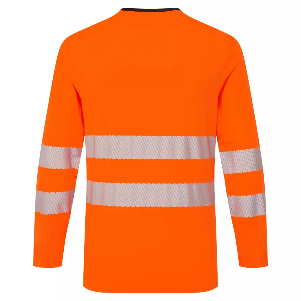 Portwest DX416OBR, DX4 Hi-Vis T-Shirt L/S, Orange/Black, image 1, gallery thumbnail