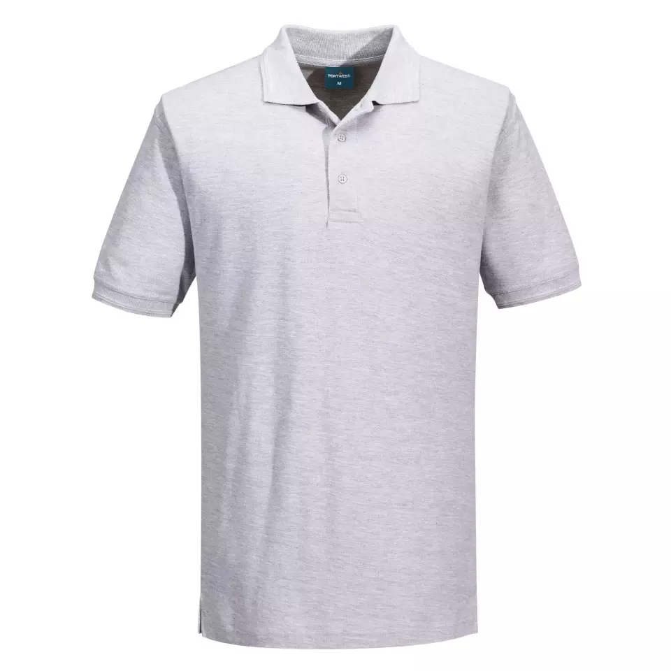 Portwest B210HGR, Naples Polo Shirt S/S, Heather Grey, image 1, gallery thumbnail