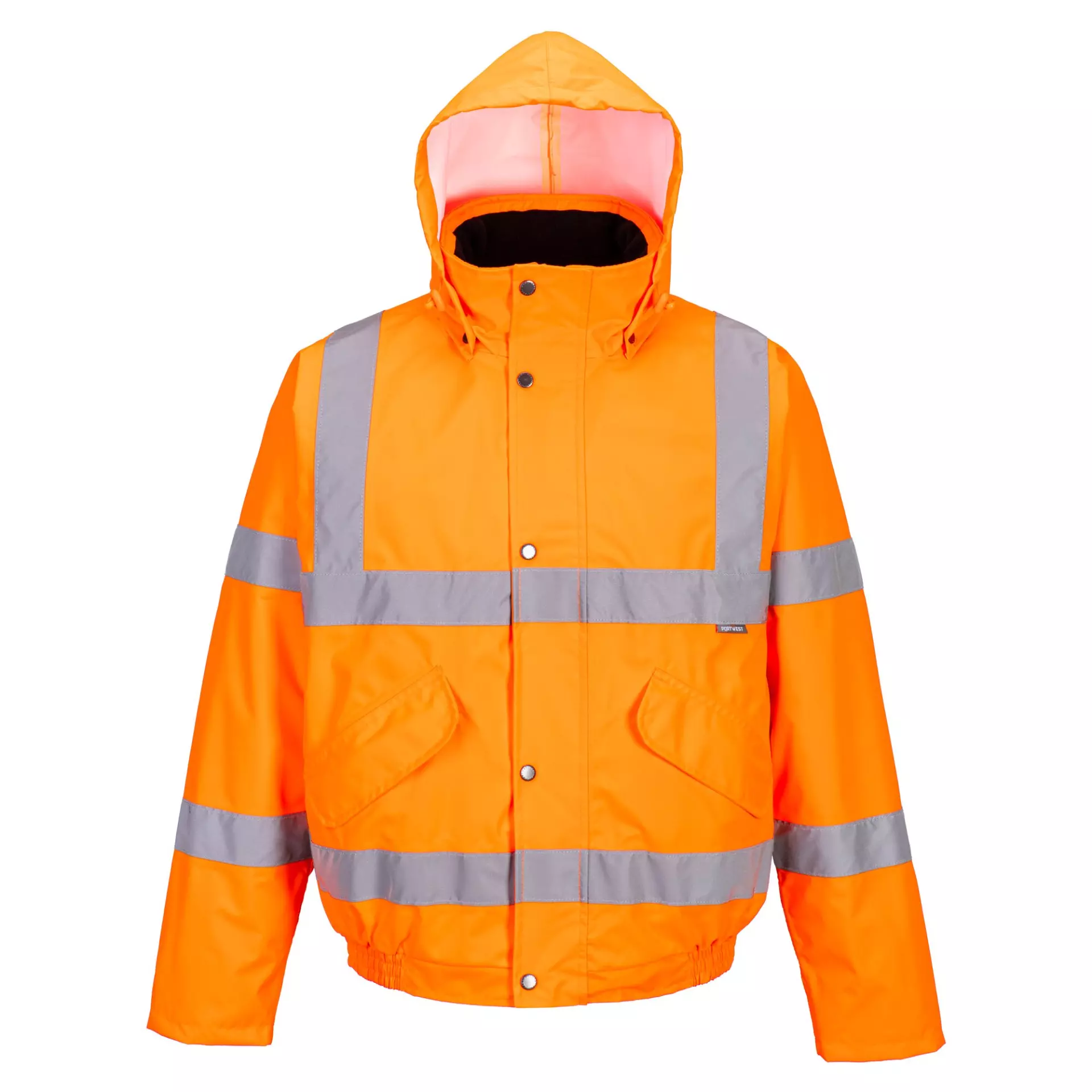 Portwest RT62ORR, Hi-Vis Breathable Rain Bomber Jacket, Orange