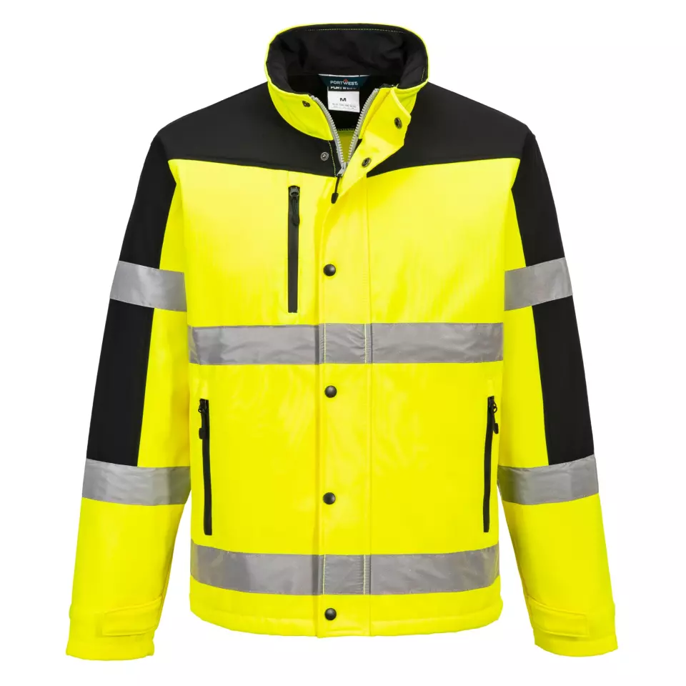 Portwest S429YER, Hi-Vis Contrast Softshell (3L), Yellow, image 1, gallery thumbnail