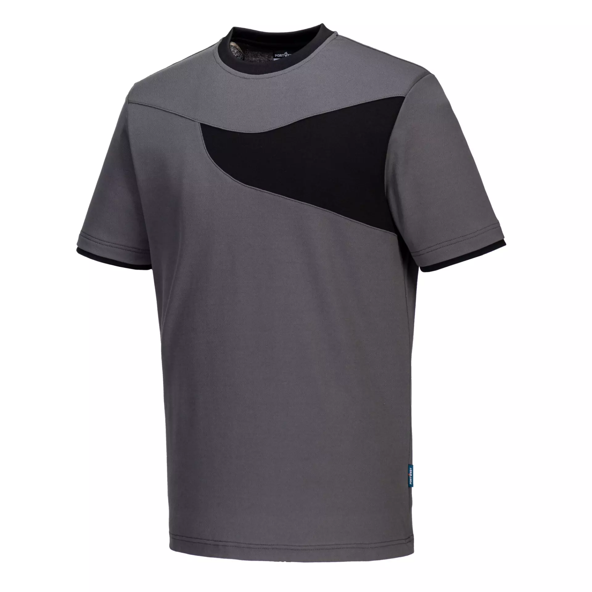 Portwest PW211ZBR, PW2 Cotton Comfort T-Shirt S/S, Zoom Grey/Black, image 2