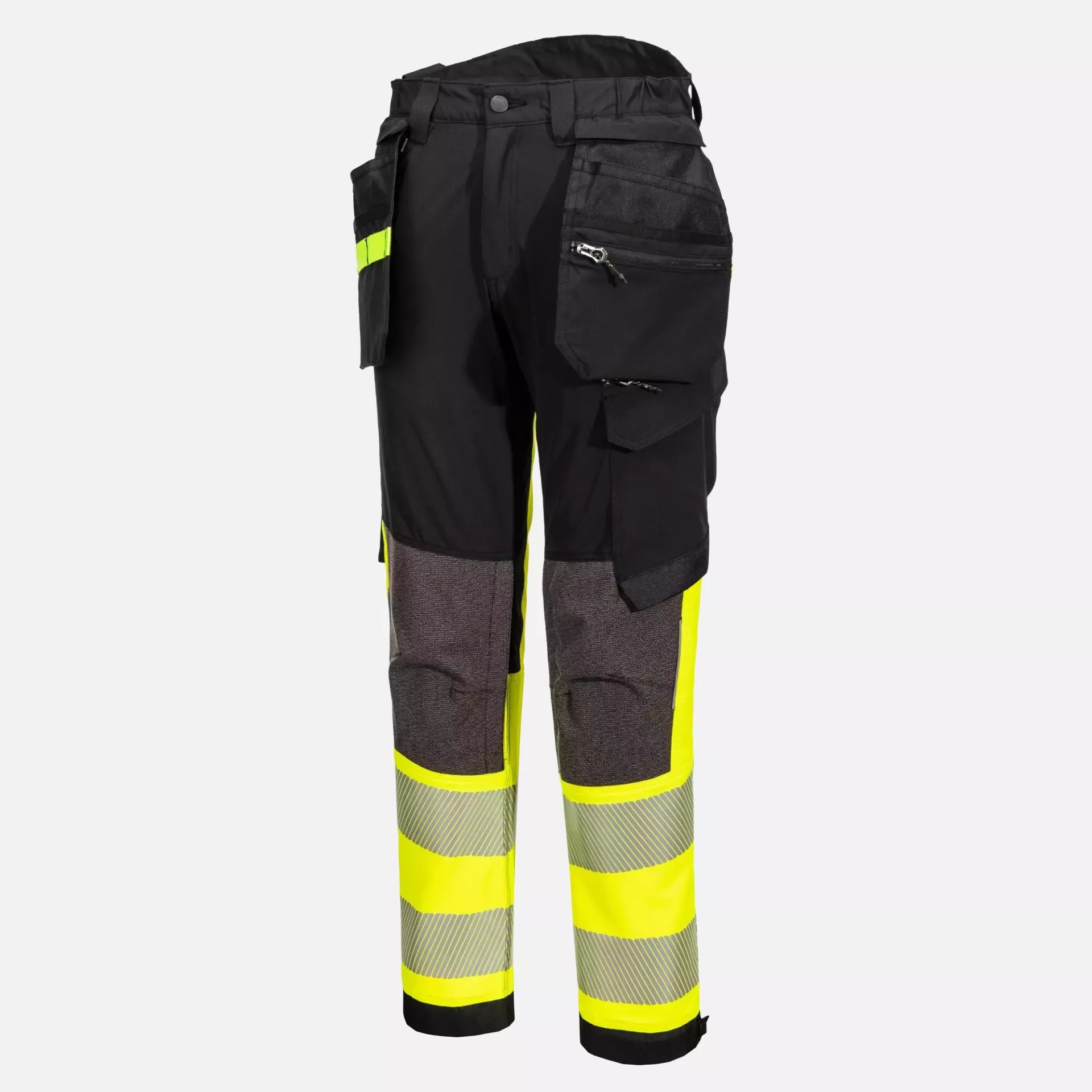 Portwest EV442YBT, EV4 Hi-Vis Stretch Detachable Holster Class 1 Trousers, Yellow/Black Tall, image 3