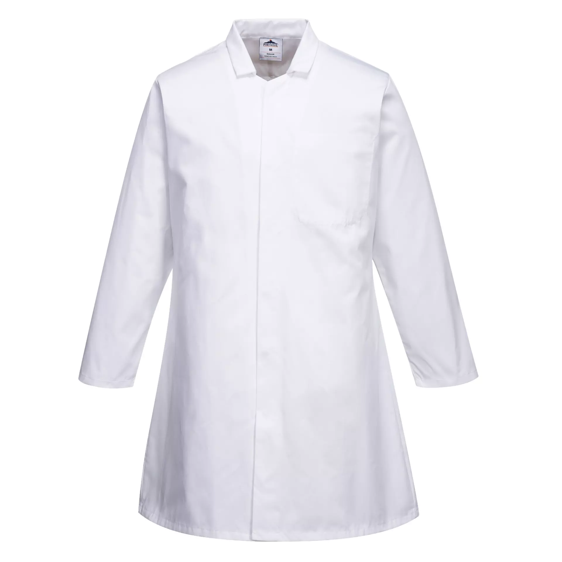 Portwest 2202WHR, Food Industry Men's 1 Pocket Coat, White, image 1