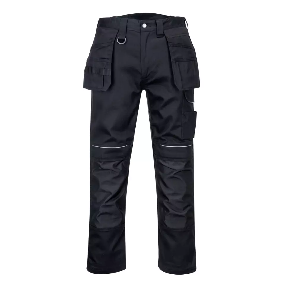 Portwest PW347BKR, PW3 Cotton Work Holster Trousers, Black, image 1, gallery thumbnail