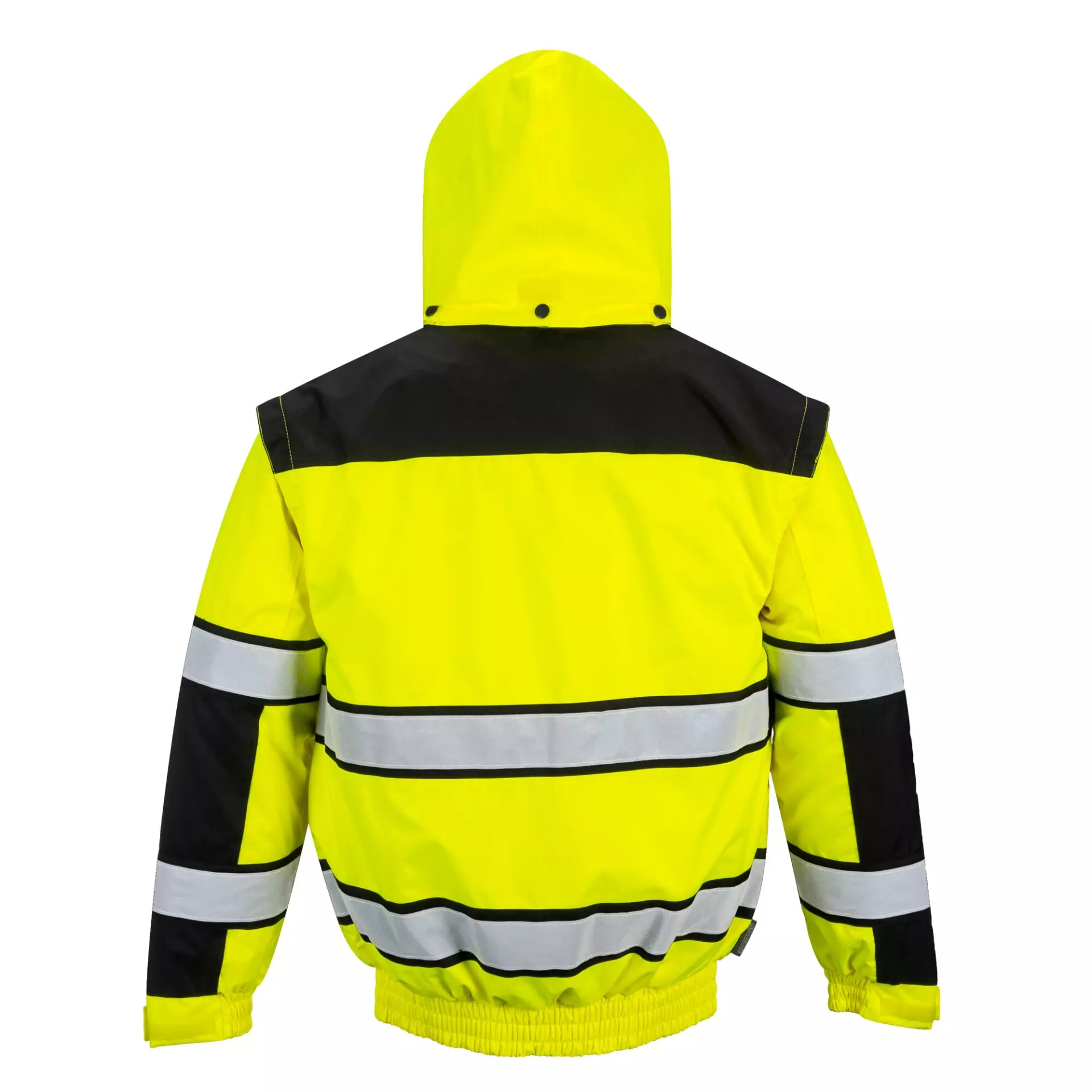 Portwest C466YBR, Hi-Vis 3-in-1 Contrast Winter Bomber Jacket, Yellow/Black, image 3