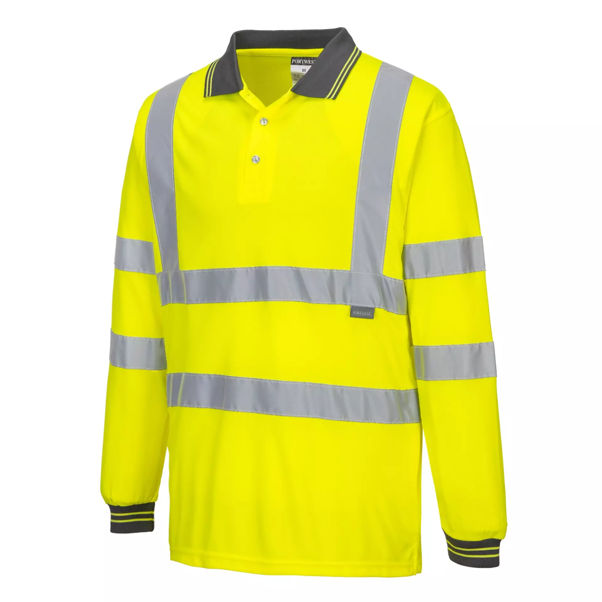 Portwest S277YER, Hi-Vis Polo Shirt L/S, Yellow, image 3