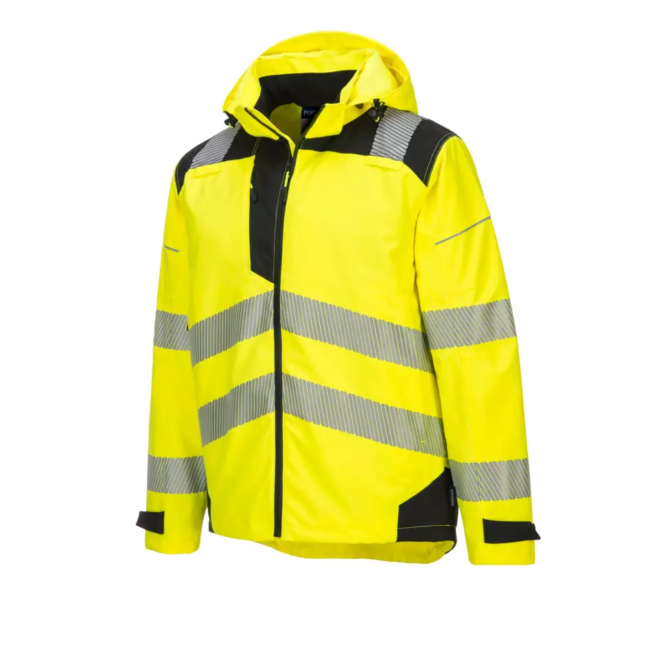 Portwest PW360YBR, PW3 Hi-Vis Extreme Rain Jacket, Yellow/Black, image 3, gallery thumbnail