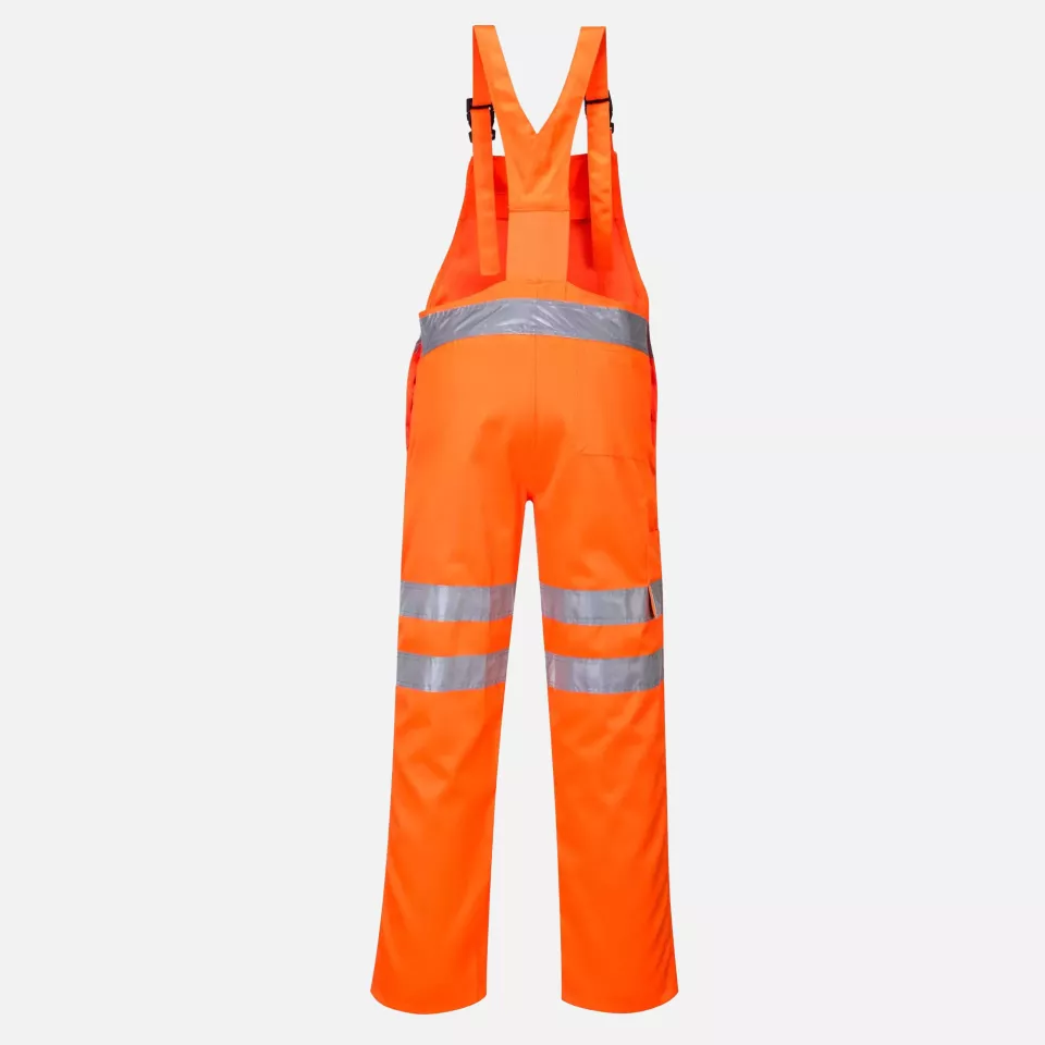 Portwest RT43ORR, Hi-Vis Polycotton Service Bib and Brace, Orange, image 2, gallery thumbnail