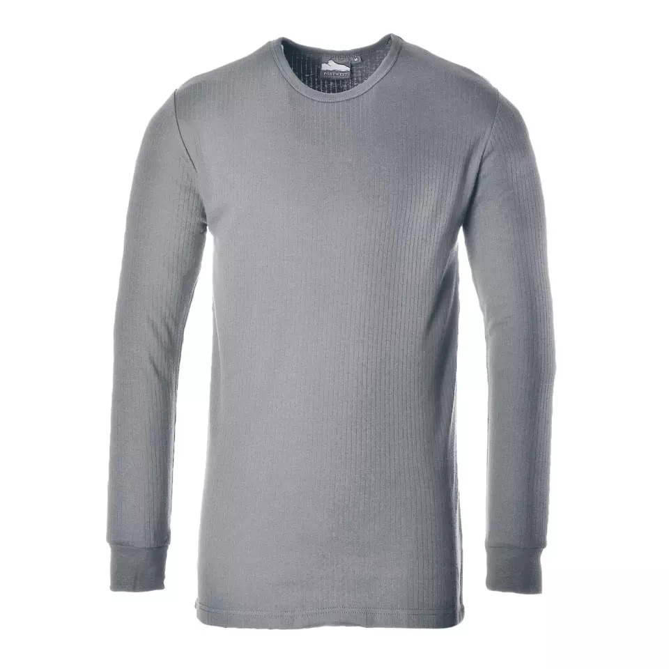 Portwest B123GRR, Thermal T-Shirt Long Sleeve, Grey, image 1, gallery thumbnail