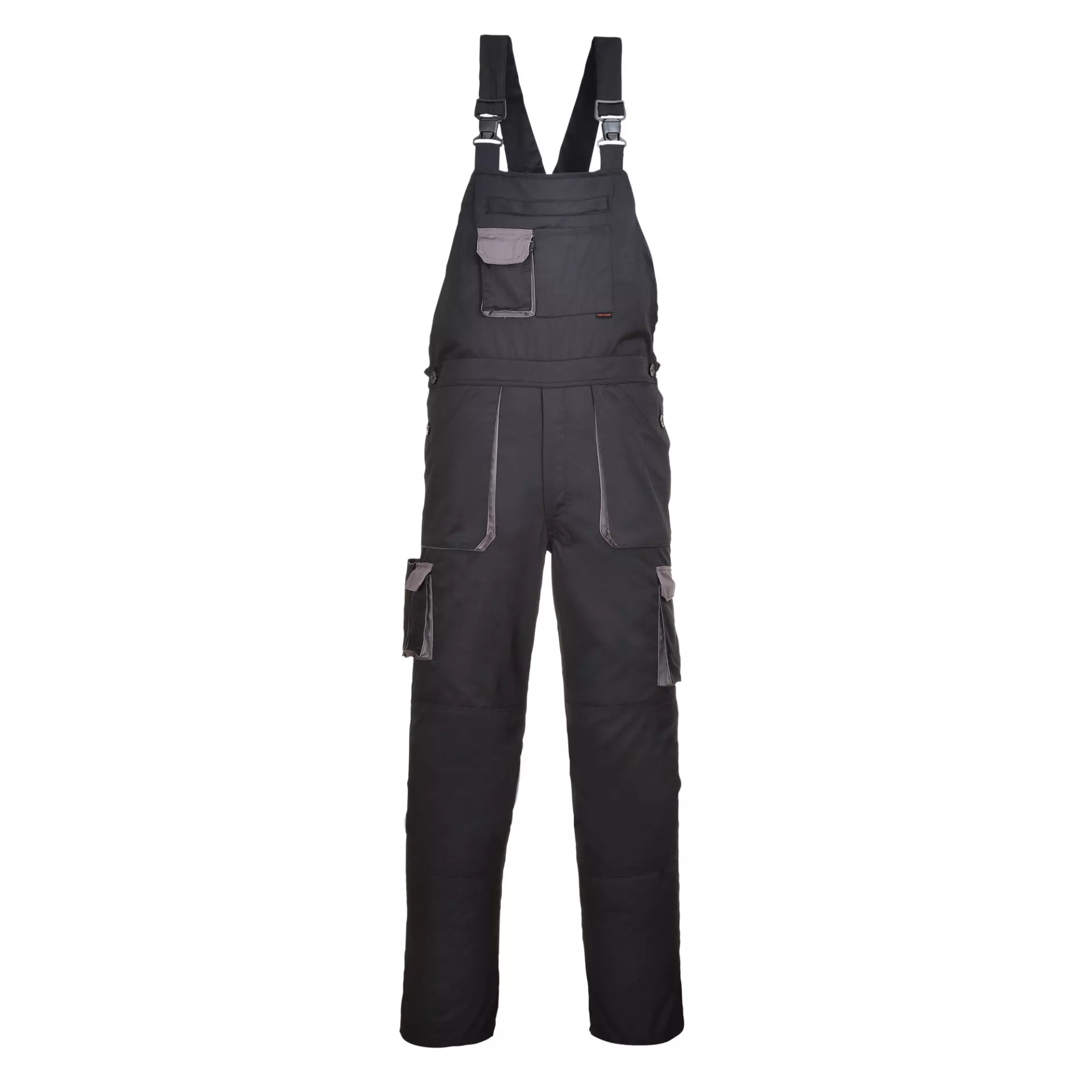 Portwest TX12BKR, Texo Contrast Bib and Brace, Black, image 1