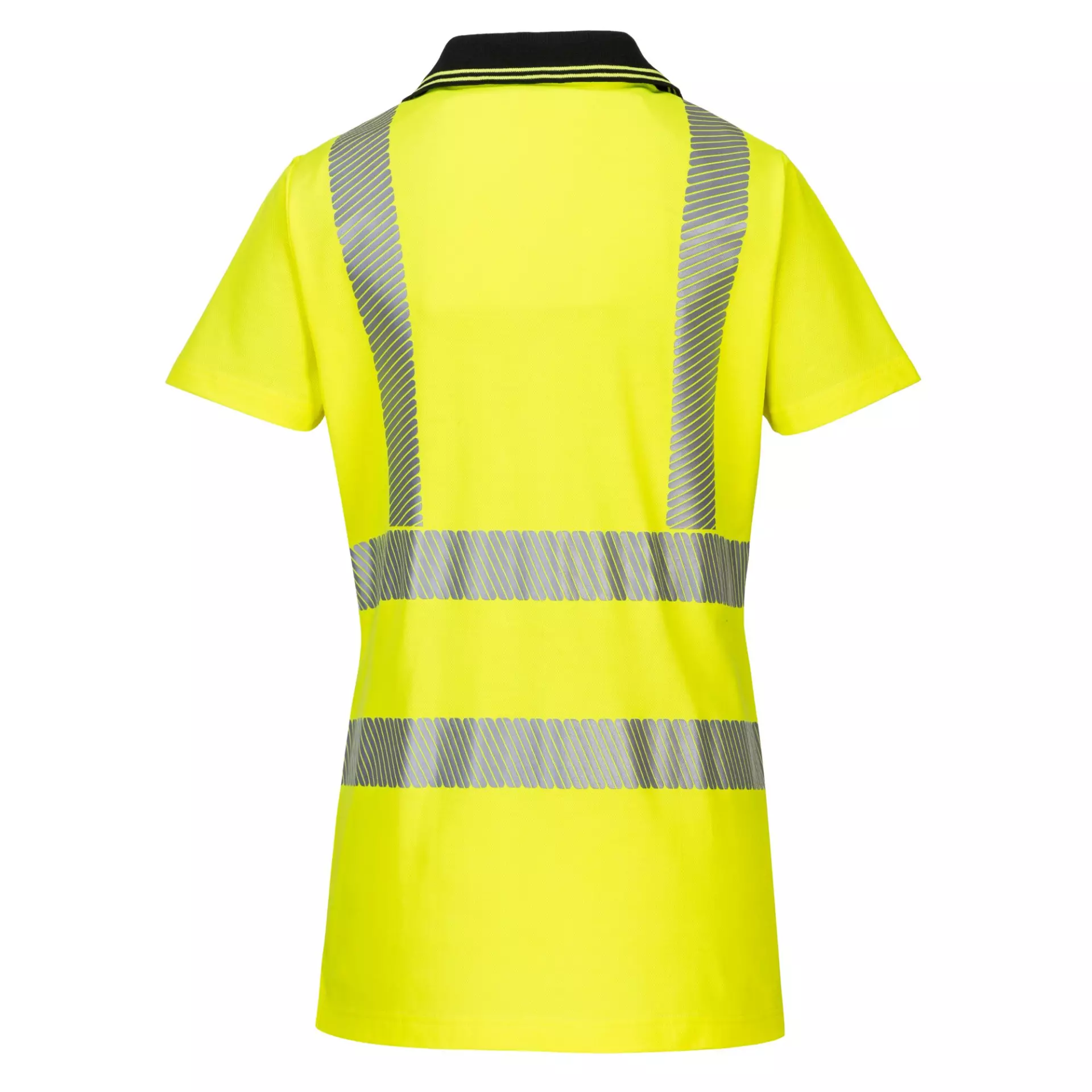 Portwest LW72YBR, Hi-Vis Women's Cotton Comfort Pro Polo Shirt S/S, Yellow/Black, image 2