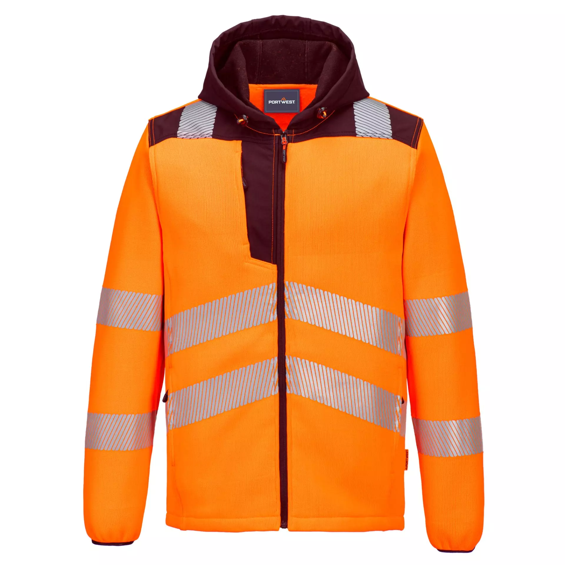 Portwest PW335OBR, Hi-Vis Technical Fleece, Orange/Black, image 1