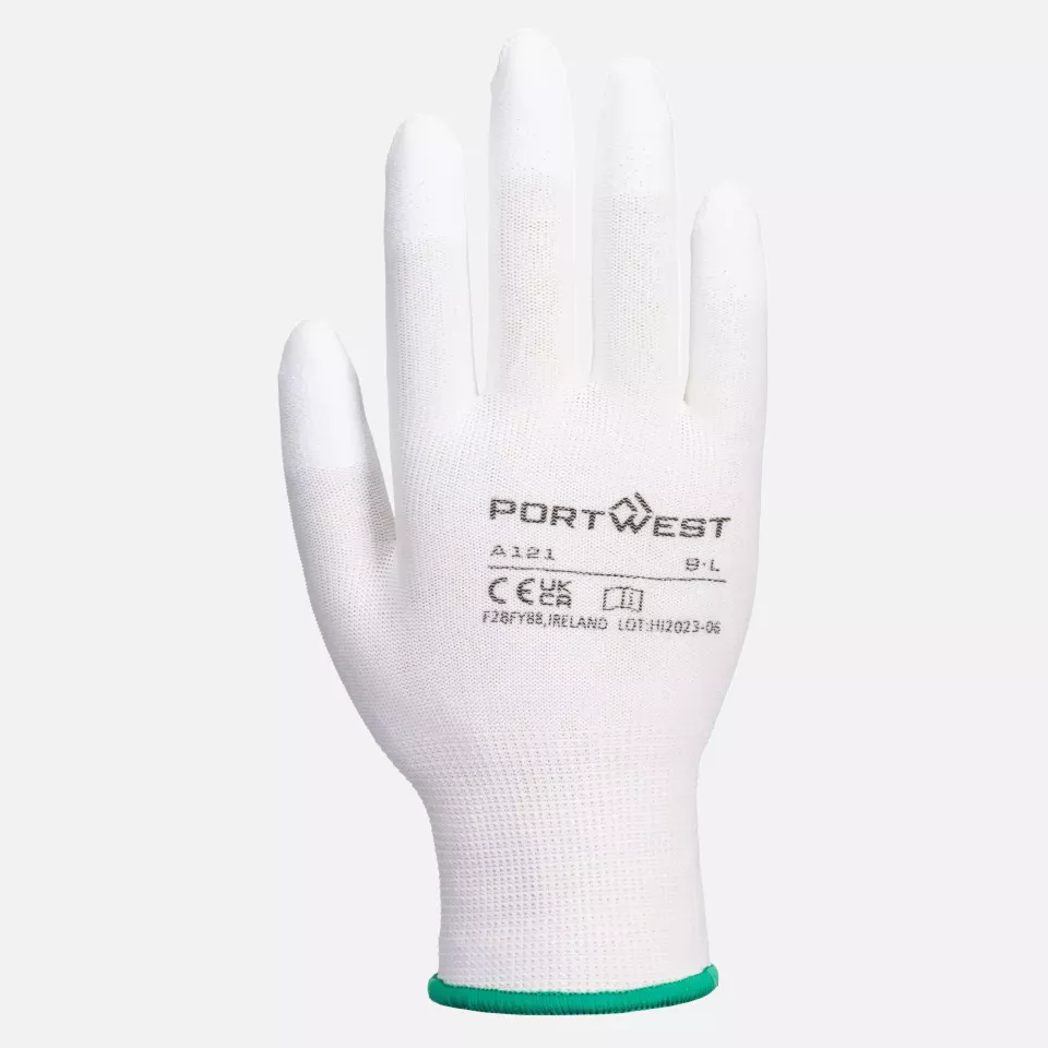 Portwest A121WHR, PU Fingertip Glove, White, image 2, gallery thumbnail