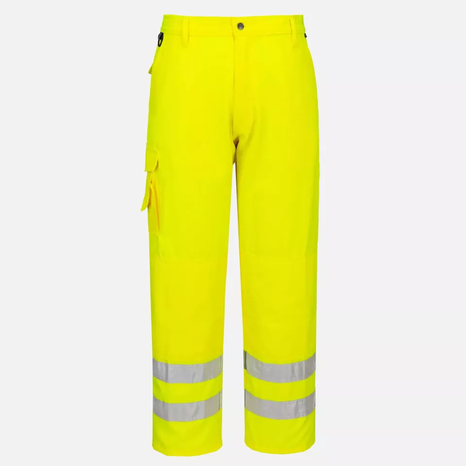 Portwest E046YER, Hi-Vis Work Trousers, Yellow, image 1, gallery thumbnail